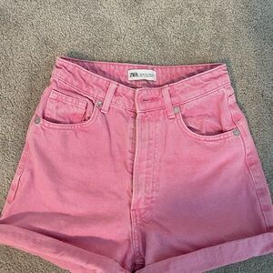 Zara High Waist Pink Shorts